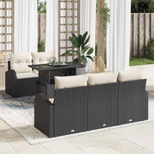 Tuin Sofa Set met kussen met kussen 6 pcs Zwart Poly Rattan