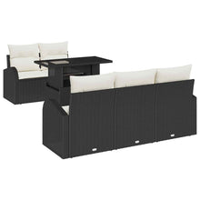 Tuin Sofa Set met kussen met kussen 6 pcs Zwart Poly Rattan