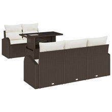 Tuin Sofa Set met kussen met kussen 6 pcs Bruin Poly Rattan