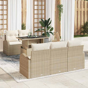 Loungeset poly rattan beige 179x179x85 cm