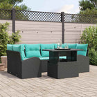 Tuinset 7-delig poly rattan zwart