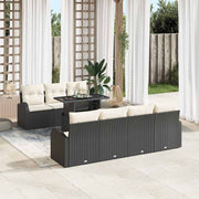 Tuinset poly rattan 8-delig zwart 234x179x85 cm