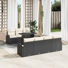 Tuin Sofa Set met kussen met opslag 8 pcs Zwart Poly Rattan