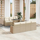 Garden Sofa Set with Cushion with Storage 8 pcs Beige Poly Rattan