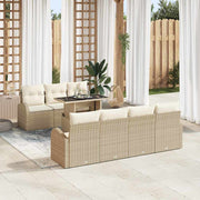 Tuinset poly rattan 8-delig beige