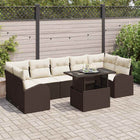 Loungeset 8-delig poly rattan bruin