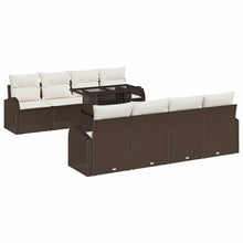Tuin Sofa Set met kussen met opslag 9 pcs Bruin Poly Rattan