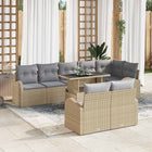 Tuinset poly rotan 9-delig beige met opbergruimte