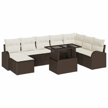 Tuin Sofa Set met opslag 9 pcs Bruin Poly riet
