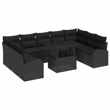 Tuin Sofa Set met kussen met opslag 10 pcs Zwart Poly riet