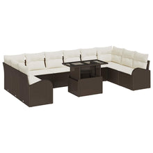 Tuin Sofa Set met kussen met opslag 11 pcs Bruin Poly riet