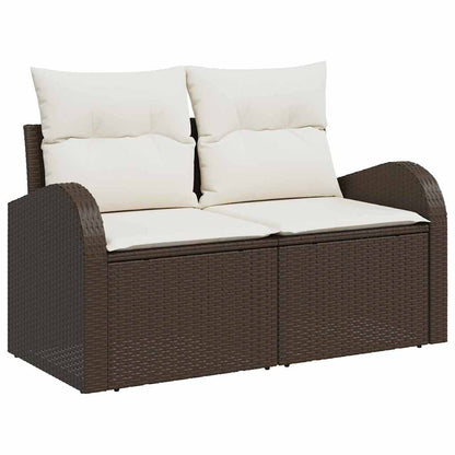 Tuin Sofa Set met kussen met opslag 11 pcs Bruin Poly riet