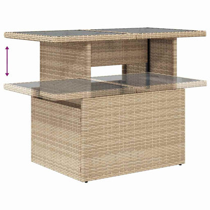 Tuin Sofa Set met kussen met opslag 6 pcs Beige Poly riet