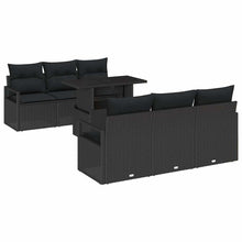 Tuin Sofa Set met kussen met opslag 7 pcs Zwart Poly riet