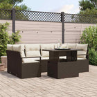 Garden Sofa Set with Storage 7 pcs Brown Poly Rattan