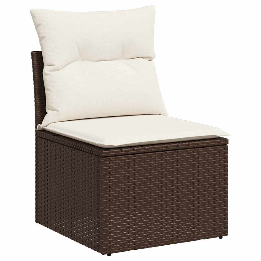 Tuin Sofa Set met kussen met opslag 8 pcs Bruin Poly riet