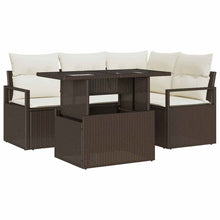 Tuin Sofa Set met kussen met opslag 5 pcs Bruin Poly riet