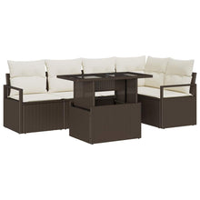 Tuin Sofa Set met kussen met opslag 6 pcs Bruin Poly riet