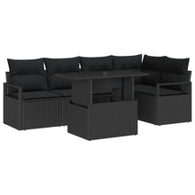 Tuin Sofa Set met opslag 6 pcs Zwart Poly riet