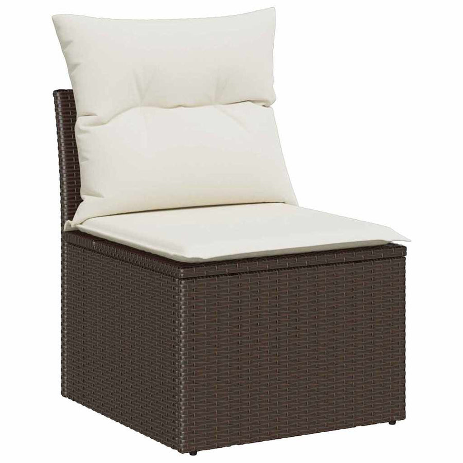 Tuin Sofa Set met kussen met opslag 11 pcs Bruin poly rattan