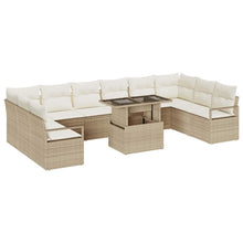 Tuin Sofa Set met kussen met opslag 11 pcs Beige poly rattan