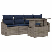 Tuin Sofa Set met kussen met opslag 5 pcs Grijs poly rattan
