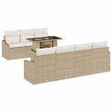 Tuin Sofa Set met kussen met opslag 8 pcs Beige poly rattan