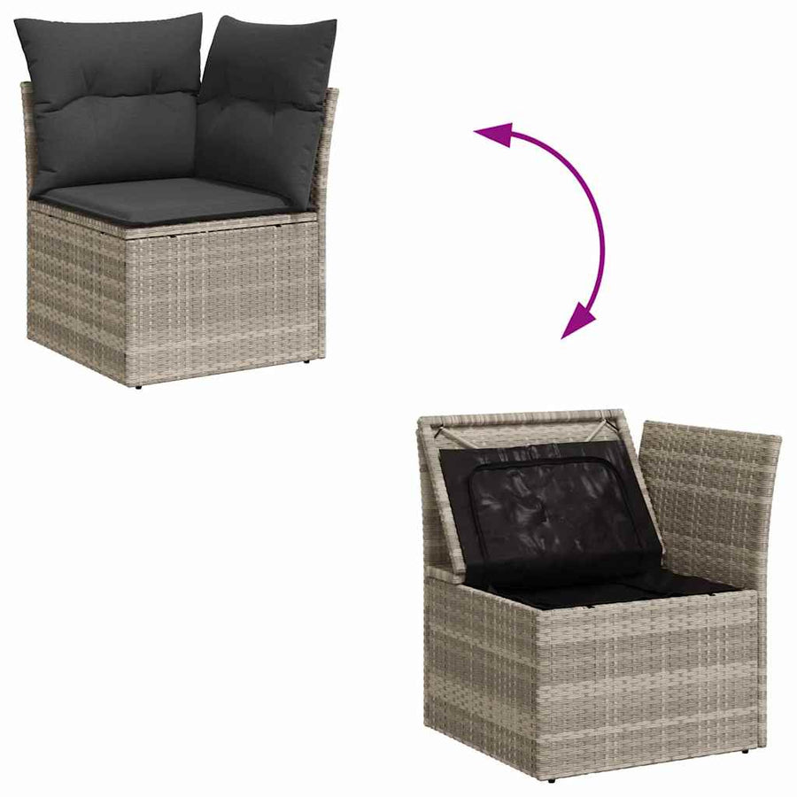 Tuin Sofa Set met kussen 11 pcs Licht Grijs en Donker Grijs