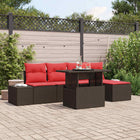 Tuinset poly rattan 6-delig bruin