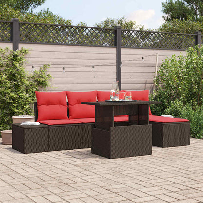 Tuin Sofa Set 6 st Bruin poly rattan
