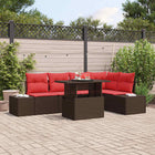 Tuinloungeset poly rattan bruin 6-delig