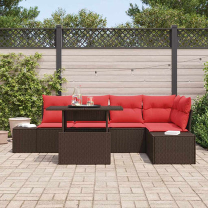 Tuin Sofa Set 6 st Bruin poly rattan