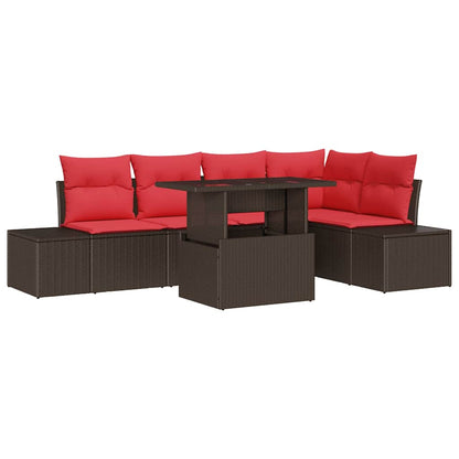 Tuin Sofa Set 6 st Bruin poly rattan