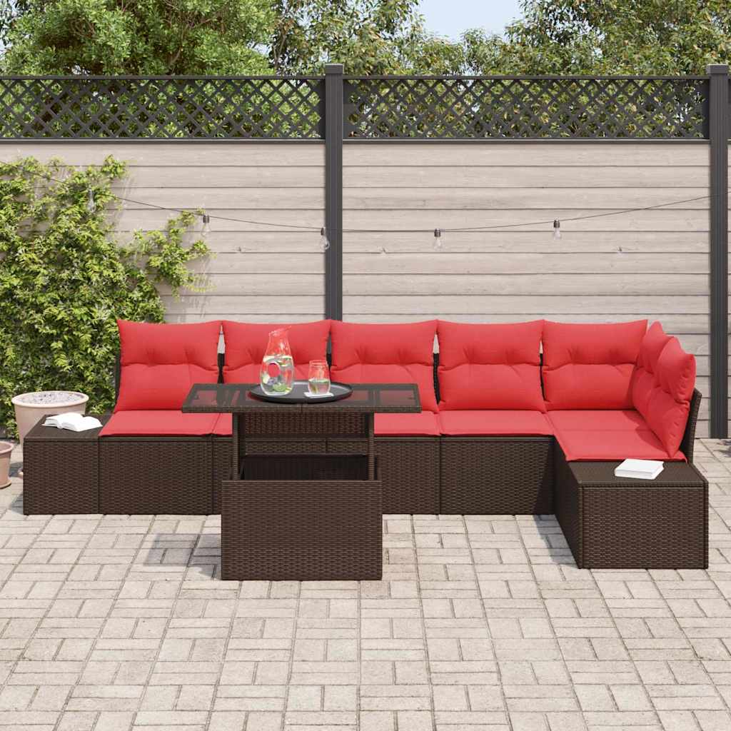 Tuin Sofa Set 7 st Bruin poly rattan