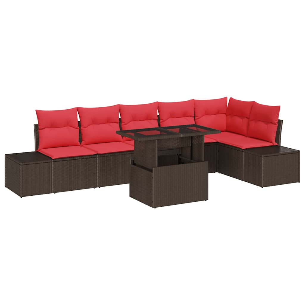 Tuin Sofa Set 7 st Bruin poly rattan