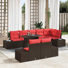 Tuinset 8 pers. bruin poly rattan