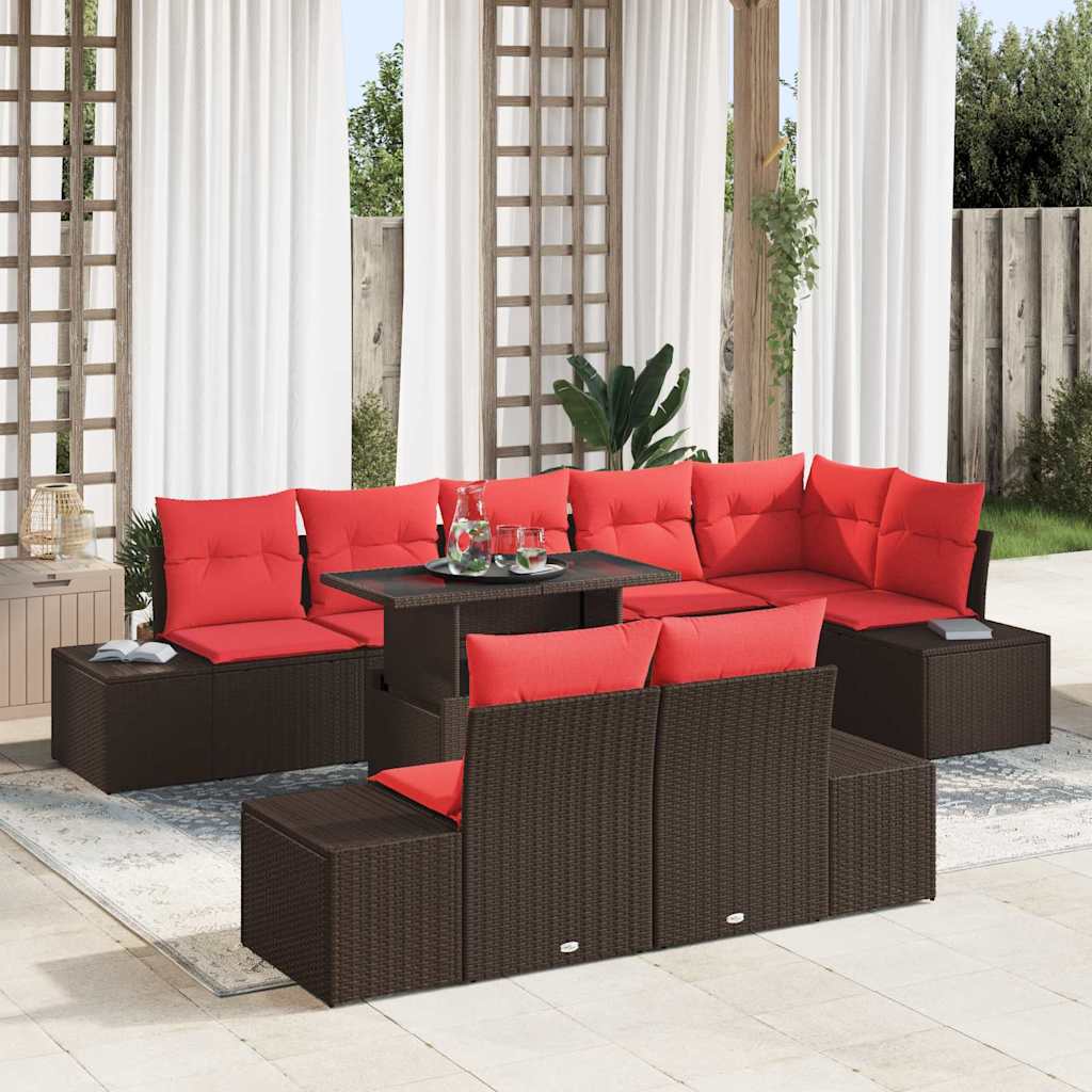 Tuin Sofa Set 9 st Bruin poly rattan