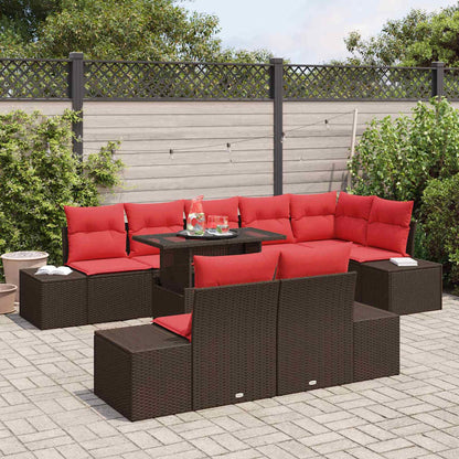 Tuin Sofa Set 9 st Bruin poly rattan