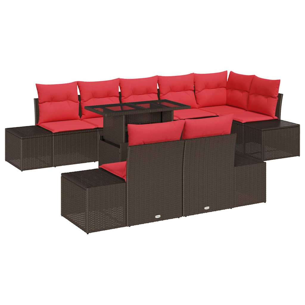 Tuin Sofa Set 9 st Bruin poly rattan