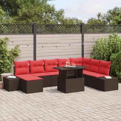 Tuin Sofa Set 9 st Bruin poly rattan