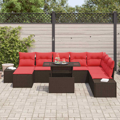 Tuin Sofa Set 9 st Bruin poly rattan