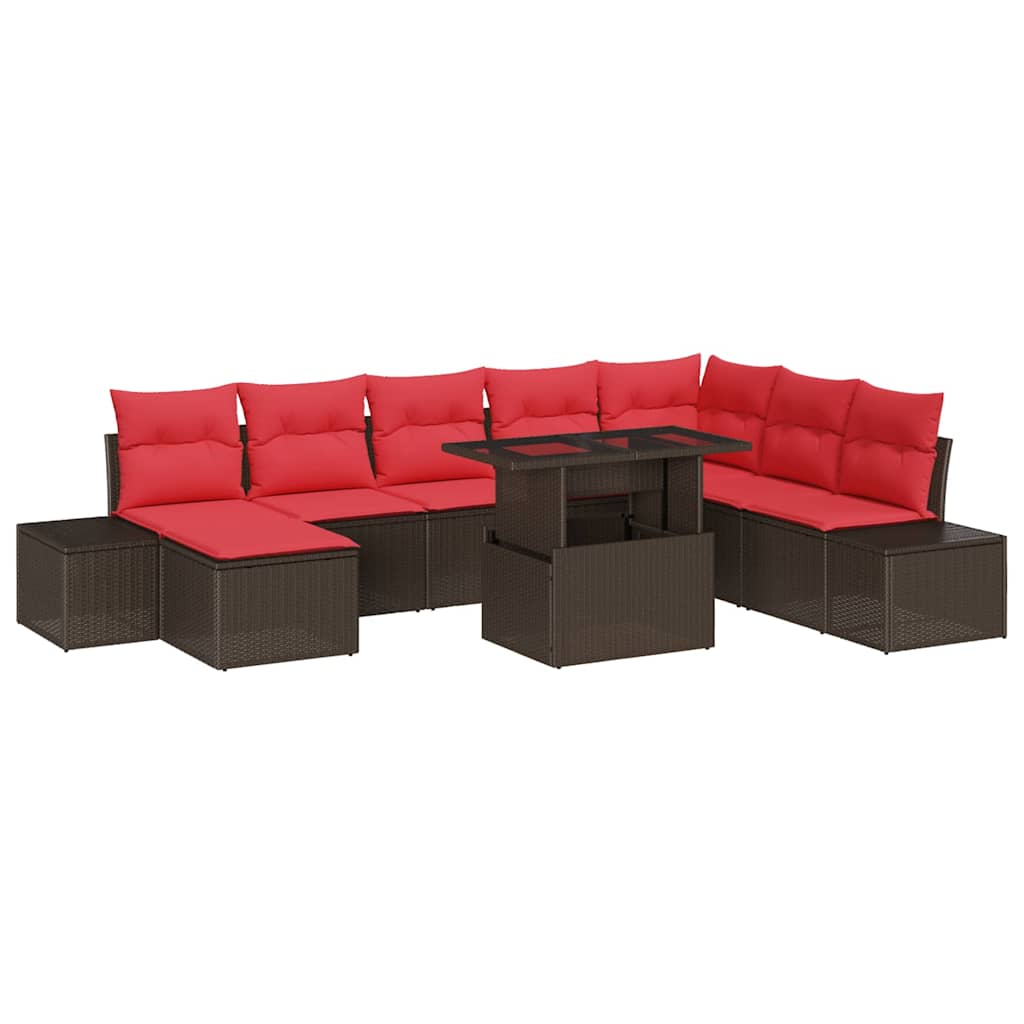 Tuin Sofa Set 9 st Bruin poly rattan