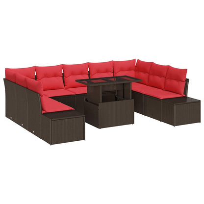 Tuin Sofa Set 10 st Bruin poly rattan