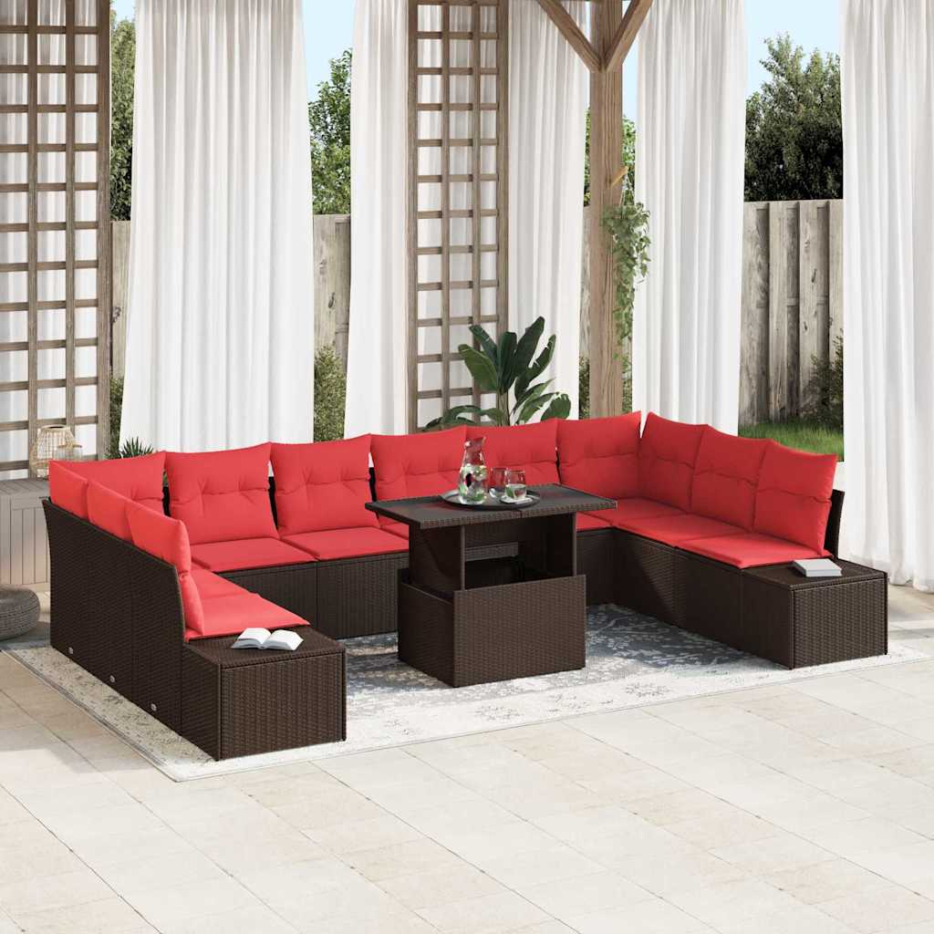 Tuin Sofa Set 11 st Bruin poly rattan