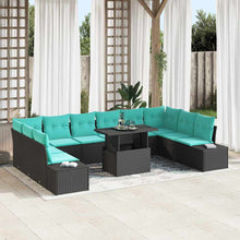Tuin Sofa Set 11 st Zwart poly rattan