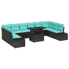 Tuin Sofa Set 11 st Zwart poly rattan