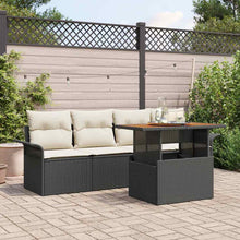 Tuin Sofa Set met opslag 5 pcs Zwart Poly riet