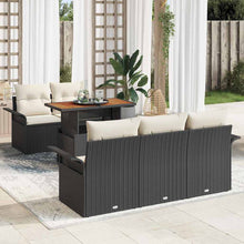 Tuin Sofa Set met opslag 6 pcs Zwart Poly riet