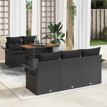 Tuin Sofa Set met opslag 6 pcs Zwart Poly riet