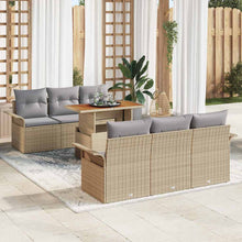 Tuin Sofa Set met opslag 7 pcs Beige Poly riet